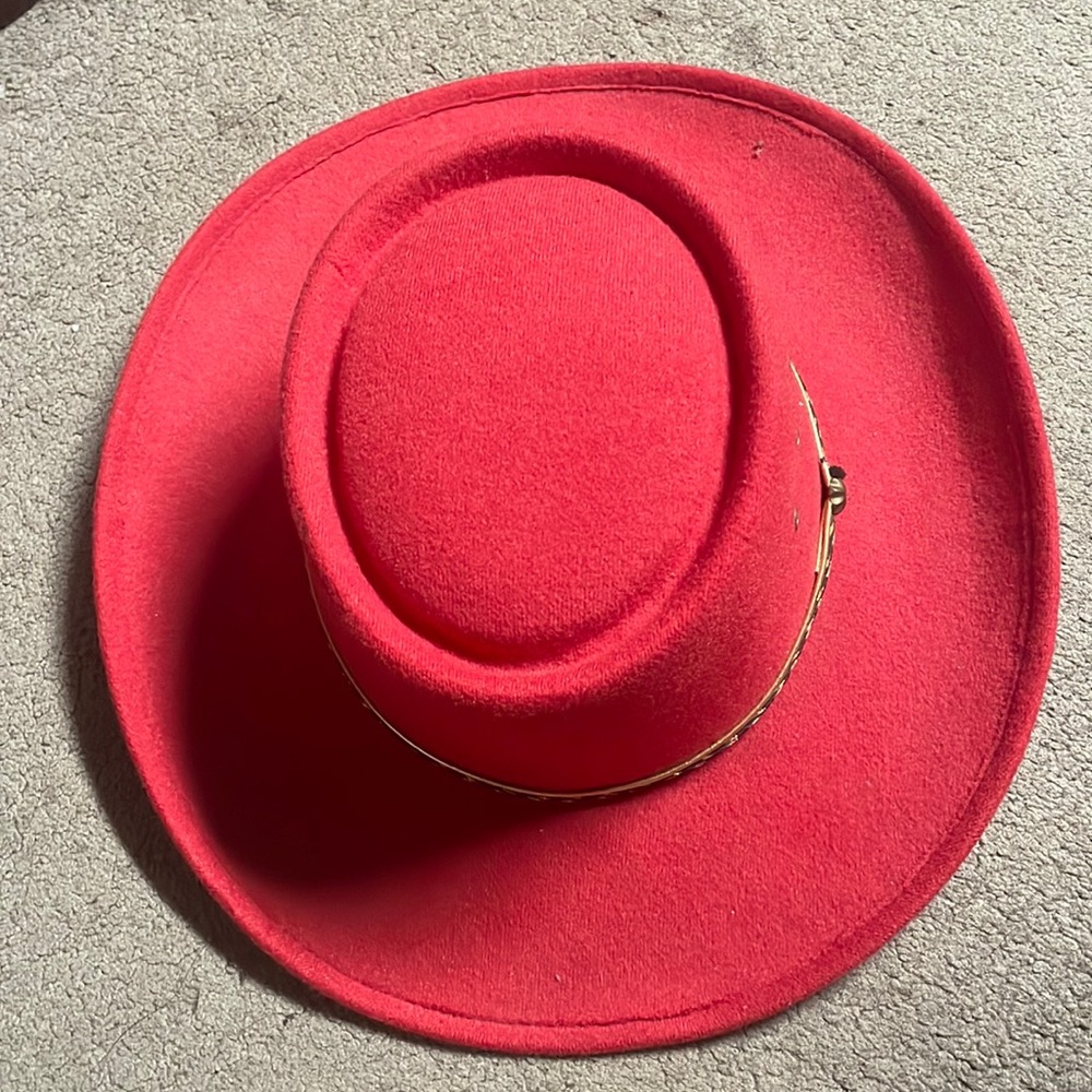 J. R. Palacios Enterprises Western Hats Red Cowgirl Hat With Gold/Black Accents